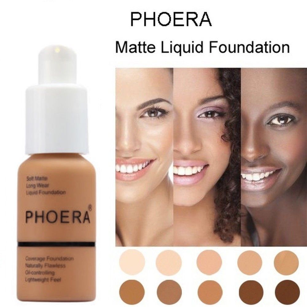 Phoera Foundation Makeup Full Coverage Fast Base Brighten Long Lasting